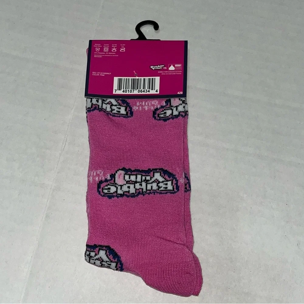 Odd‎ Sox Novelty Bubble Yum Pink Crew Socks New